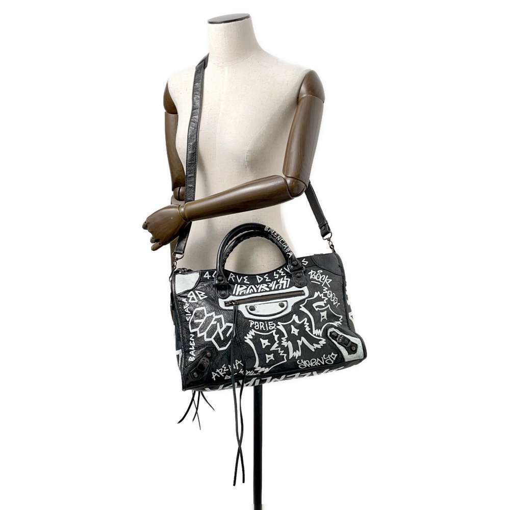 Balenciaga City Graffiti The Black Bag Shoulder View 4